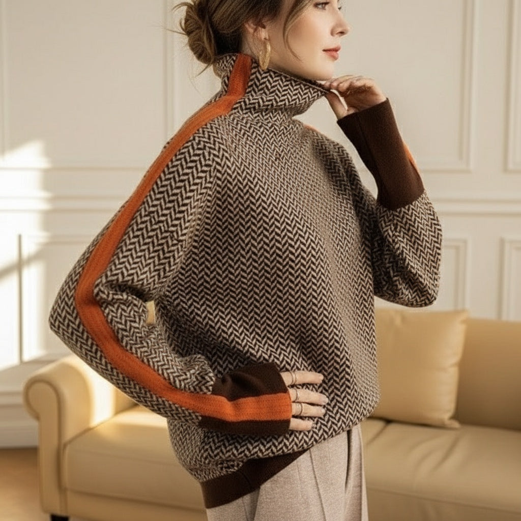 Eleanor | Herringbone Luxe Rollkragen