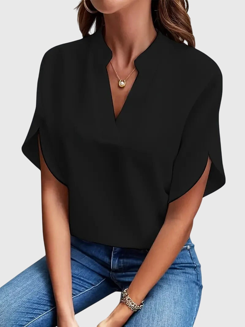 Jamie | Weiches und Elegantes V-Ausschnitt-Shirt