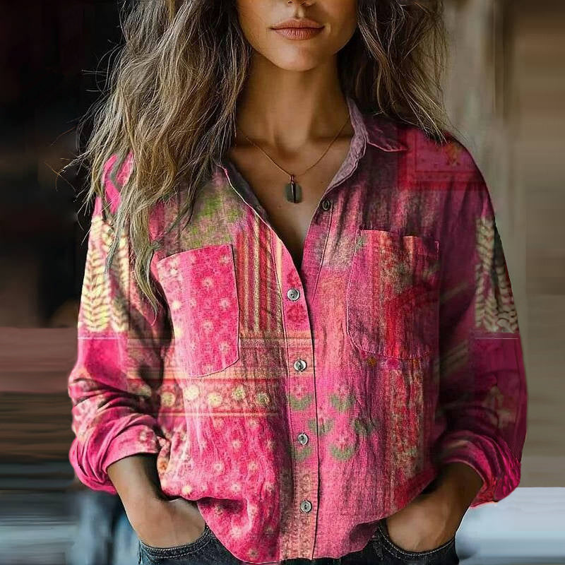 Nanna | Bluse mit Retro-Blumenmuster