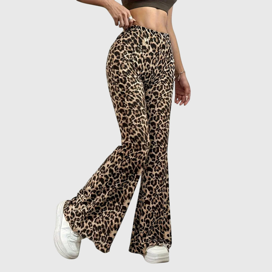 Sue | Bootcut-Hose mit Leopardenmuster