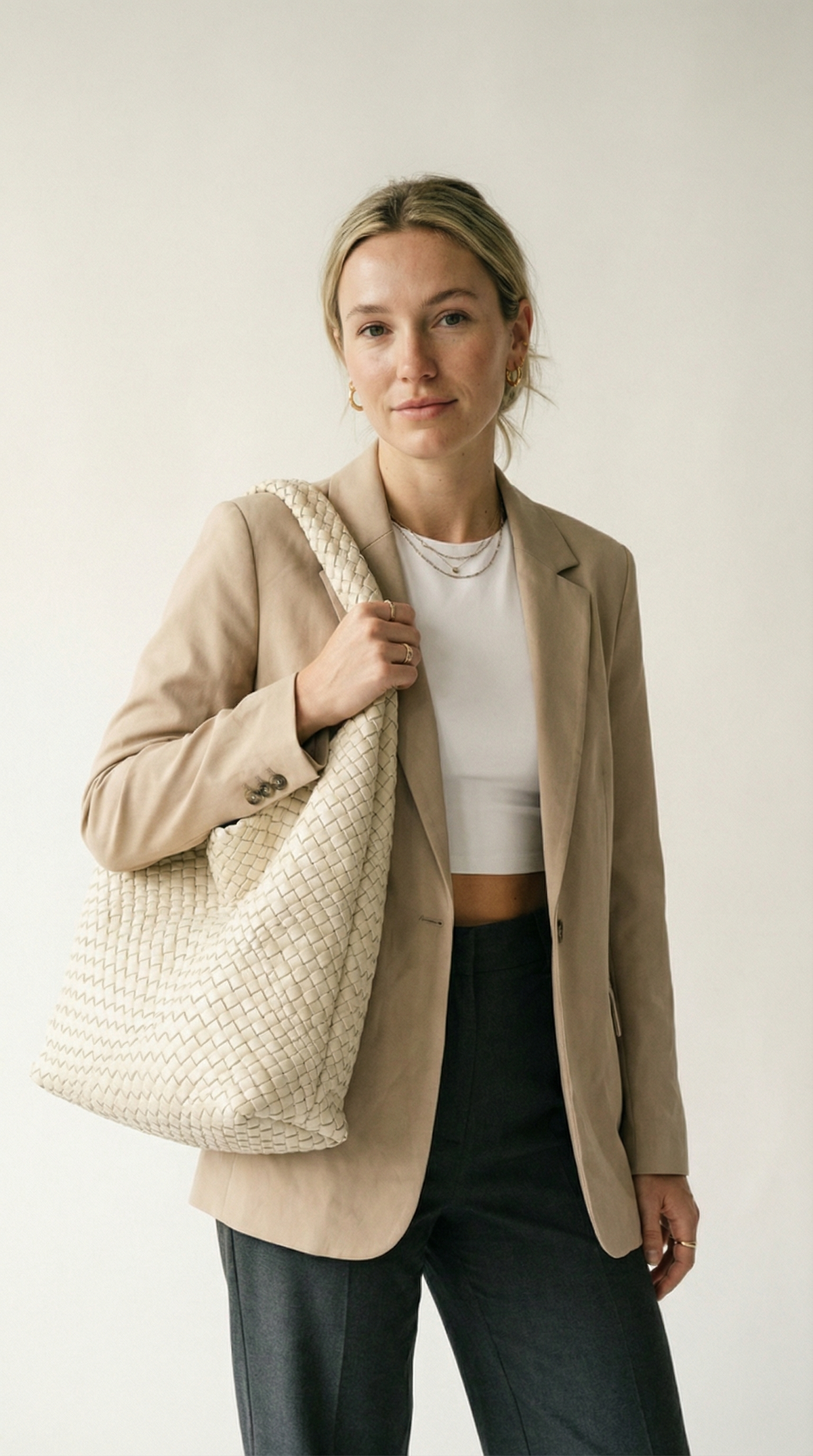 Elegante Geflochtene Hobo-Tasche