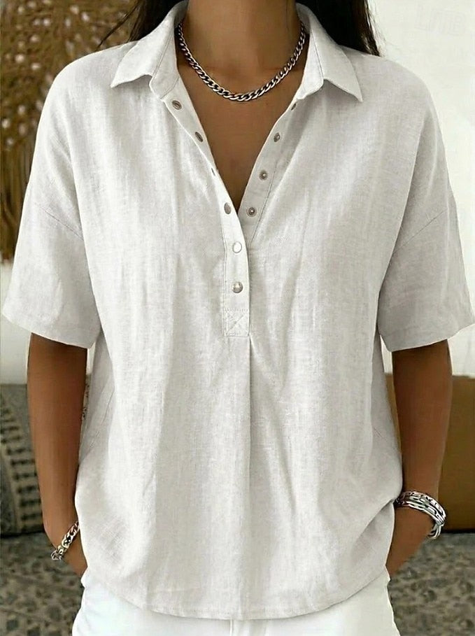 Willow | Bluse mit Kragen und Knopfdetails