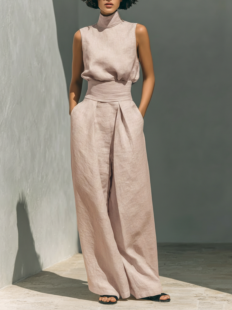 Ariana | Elegantes Leinen-Ensemble in Übergröße