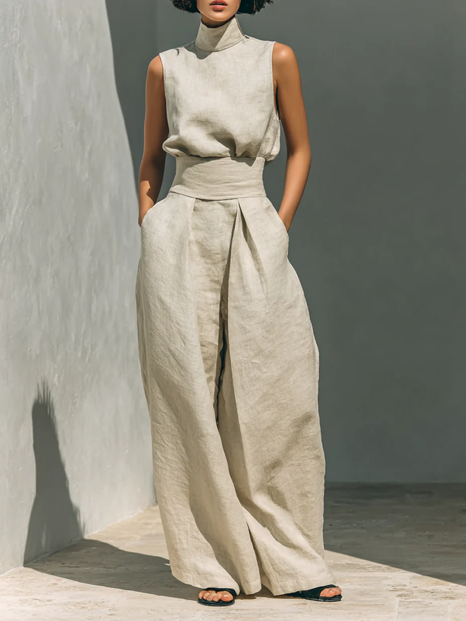 Ariana | Elegantes Leinen-Ensemble in Übergröße