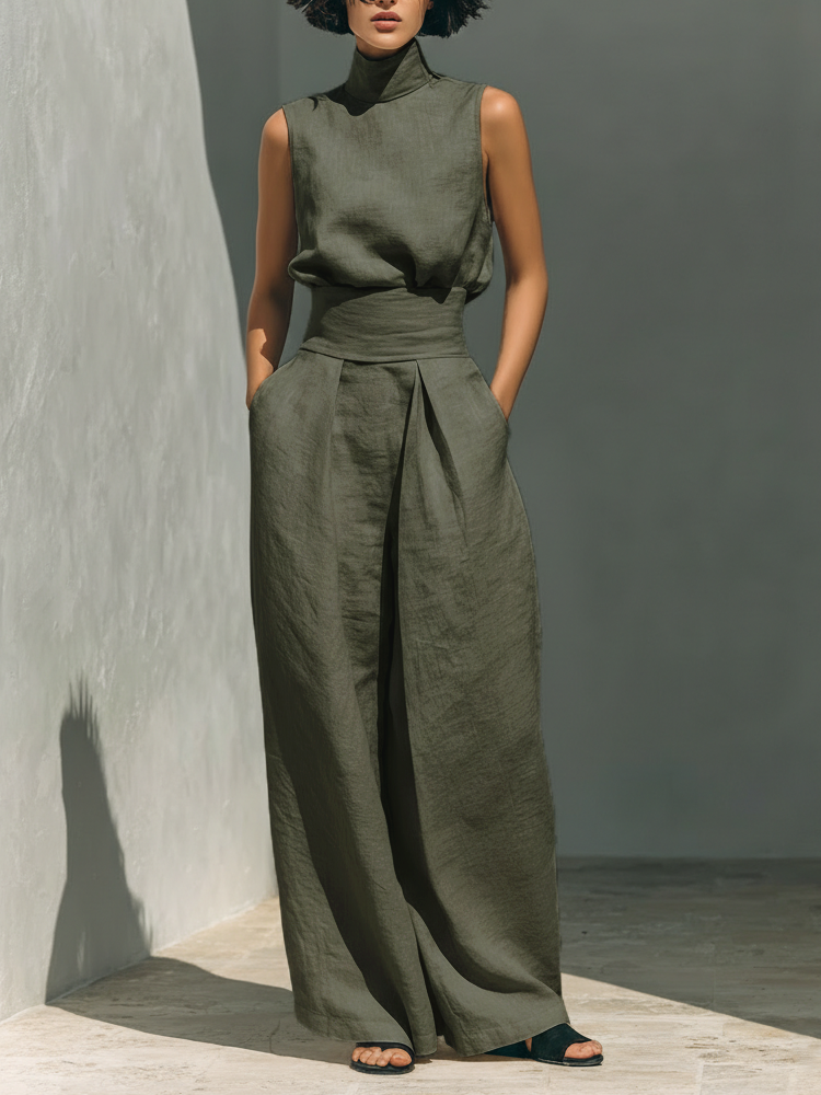 Ariana | Elegantes Leinen-Ensemble in Übergröße