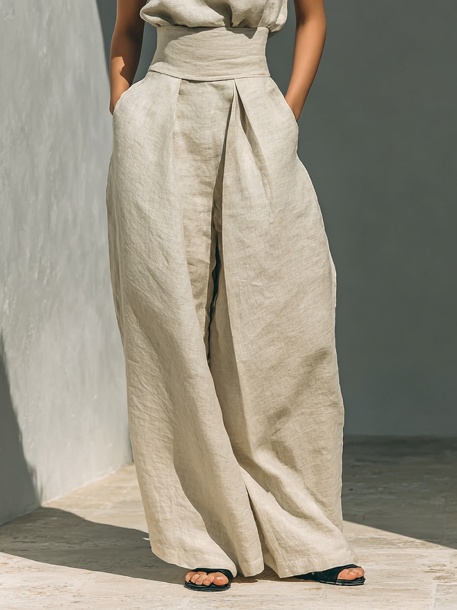 Ariana | Elegantes Leinen-Ensemble in Übergröße