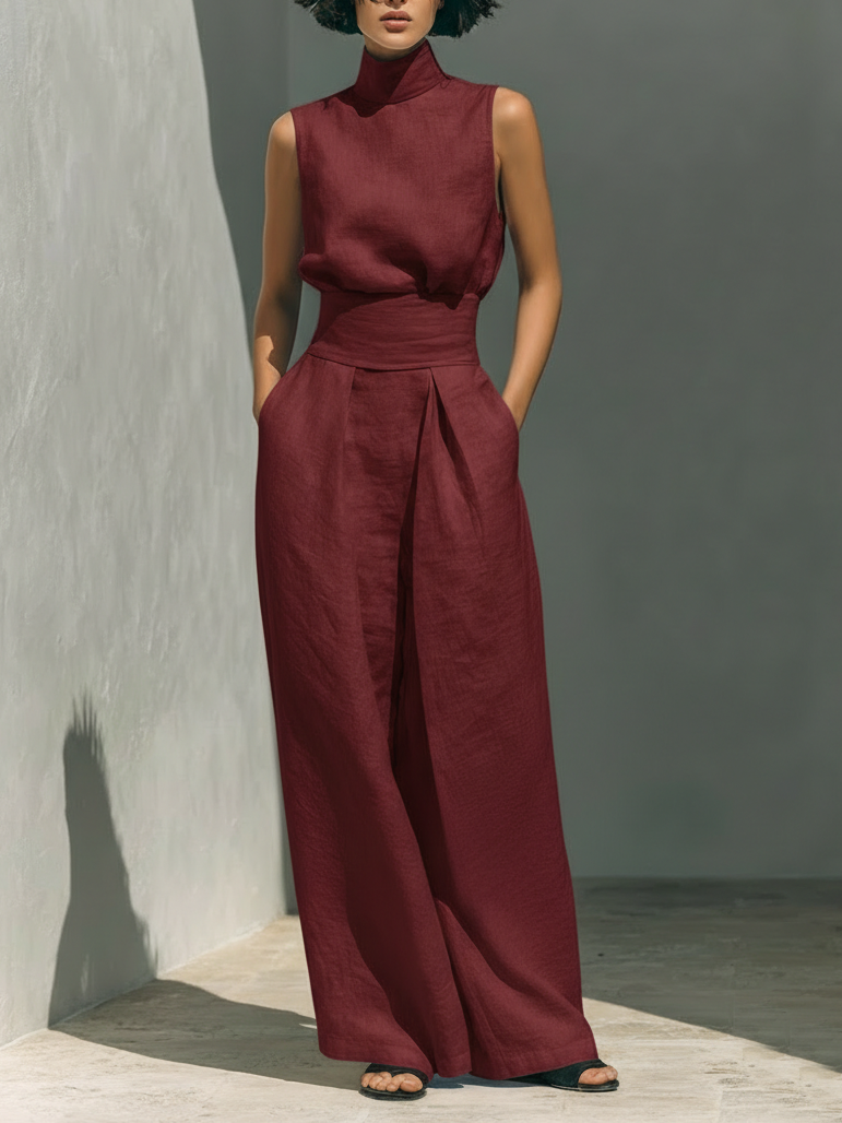 Ariana | Elegantes Leinen-Ensemble in Übergröße